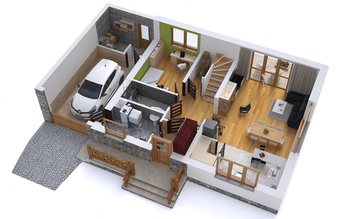 Wizualizacja domu jednorodzinnego BW-49 wariant 1