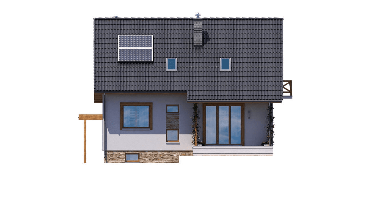 Elewacja tylna domu jednorodzinnego BW-49 wariant 10