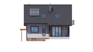 Elewacja tylna domu jednorodzinnego BW-49 wariant 10