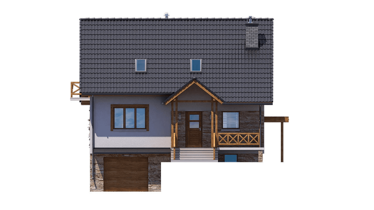 Elewacja frontowa domu jednorodzinnego BW-49 wariant 10