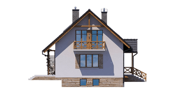 Elewacja lewa domu jednorodzinnego BW-49 wariant 10