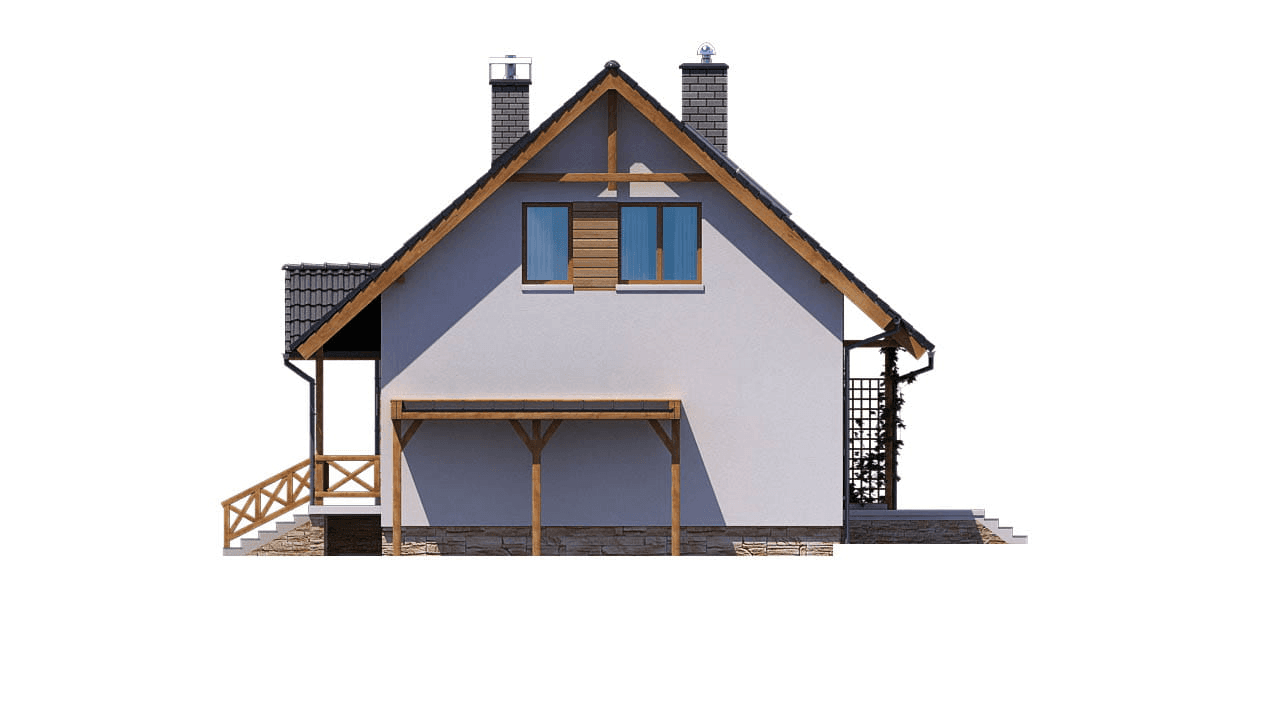 Elewacja prawa domu jednorodzinnego BW-49 wariant 10