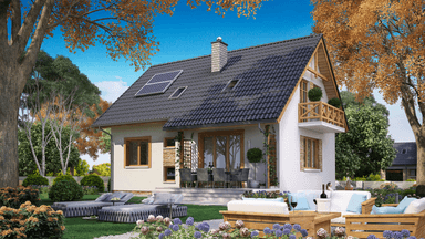 Wizualizacja domu jednorodzinnego BW-49 wariant 10 podpiwniczony