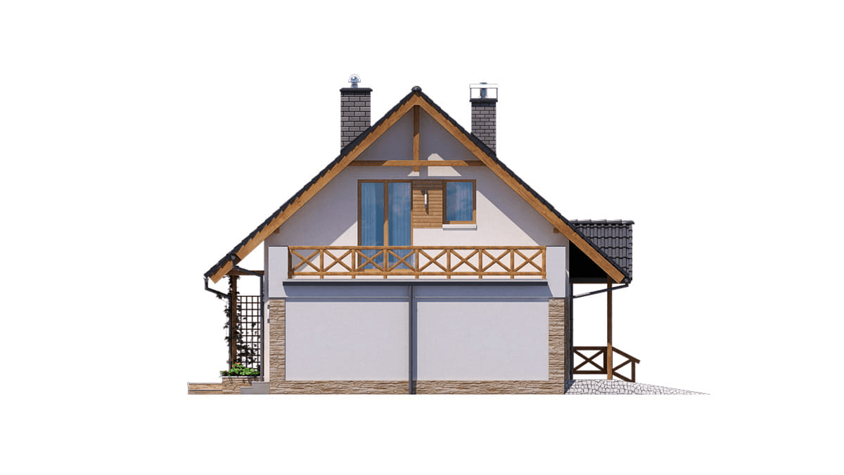 Elewacja lewa domu jednorodzinnego BW-49 wariant 2