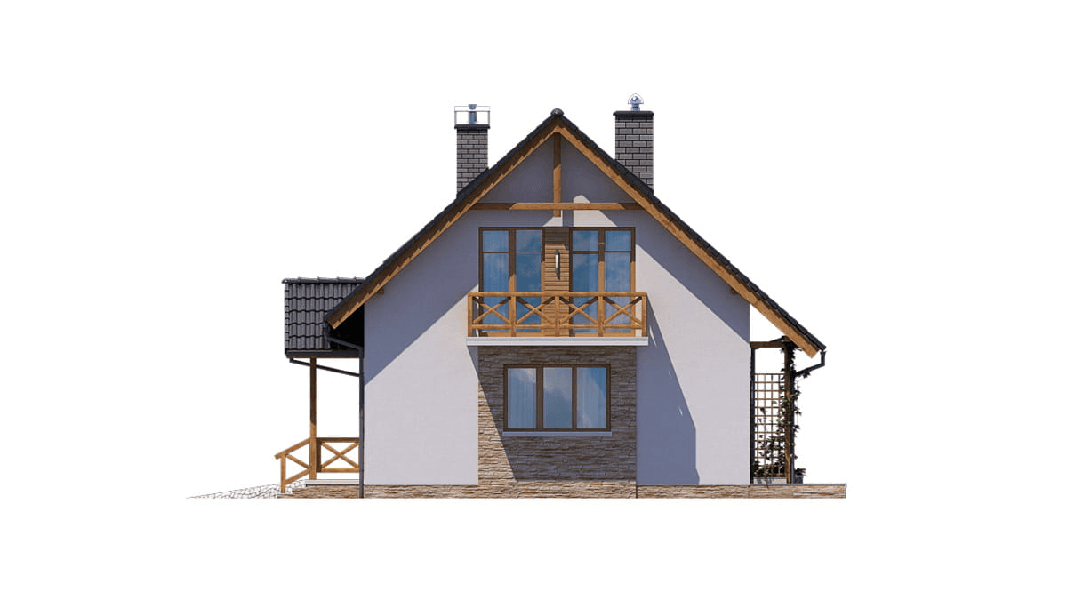 Elewacja prawa domu jednorodzinnego BW-49 wariant 2