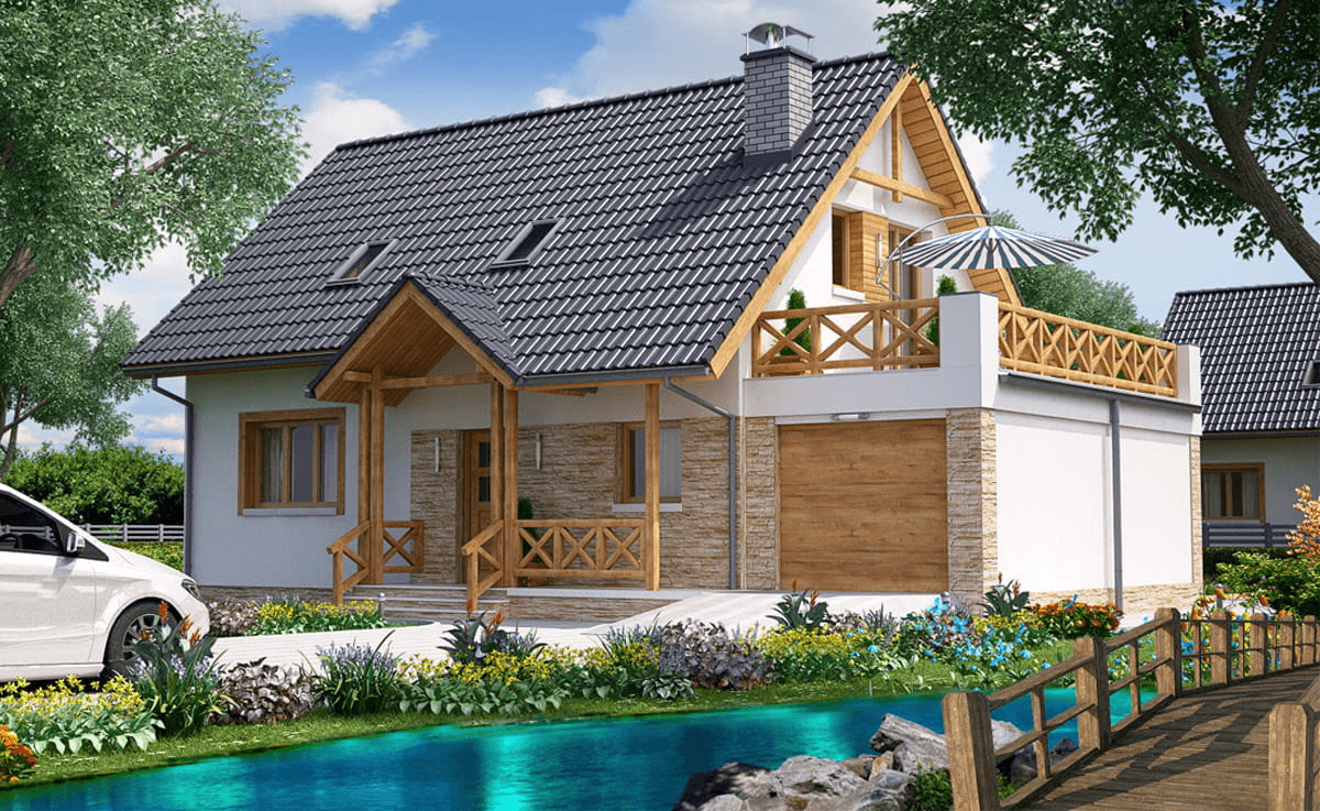 Wizualizacja domu jednorodzinnego BW-49 wariant 2