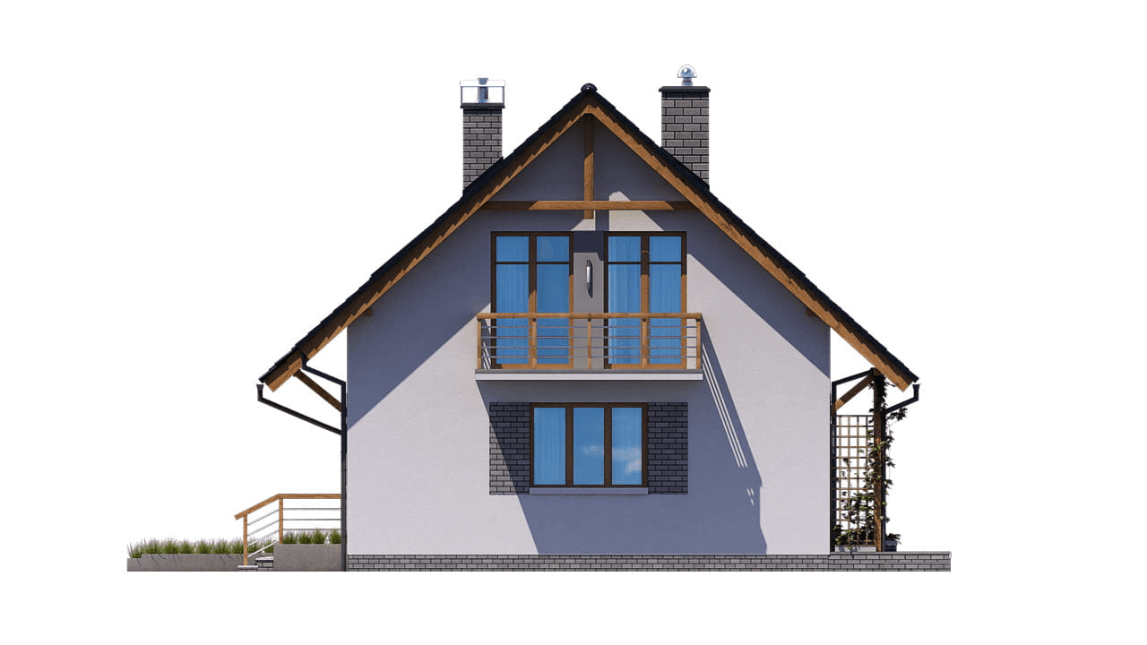 Elewacja boczna projektu domu BW-49 wariant 8