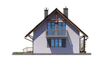 Elewacja boczna projektu domu BW-49 wariant 8