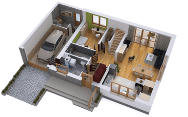 Wizualizacja 3D projektu dom BW-49 wariant 8