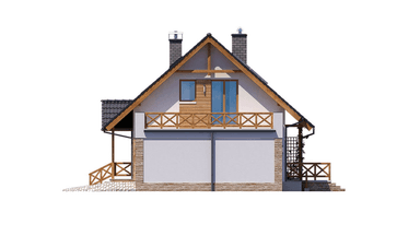 Elewacja prawa domu jednorodzinnego BW-49 wariant 9