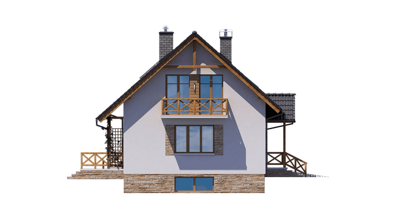 Elewacja lewa domu jednorodzinnego BW-49 wariant 9