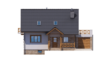 Elewacja frontowa domu jednorodzinnego BW-49 wariant 9