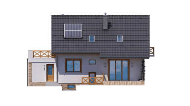 Elewacja tylna domu jednorodzinnego BW-49 wariant 9