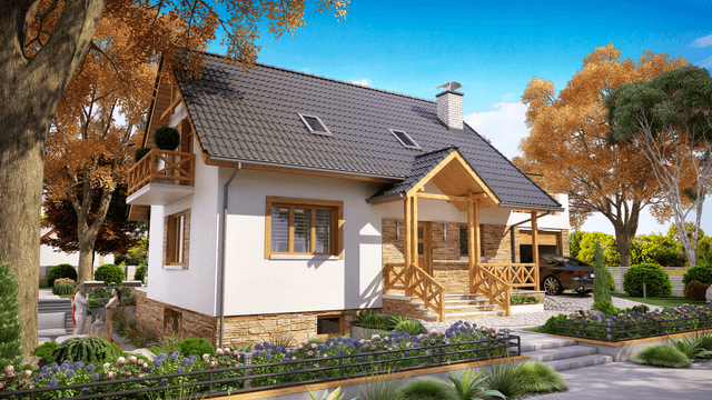 Wizualizacja domu jednorodzinnego BW-49 wariant 9