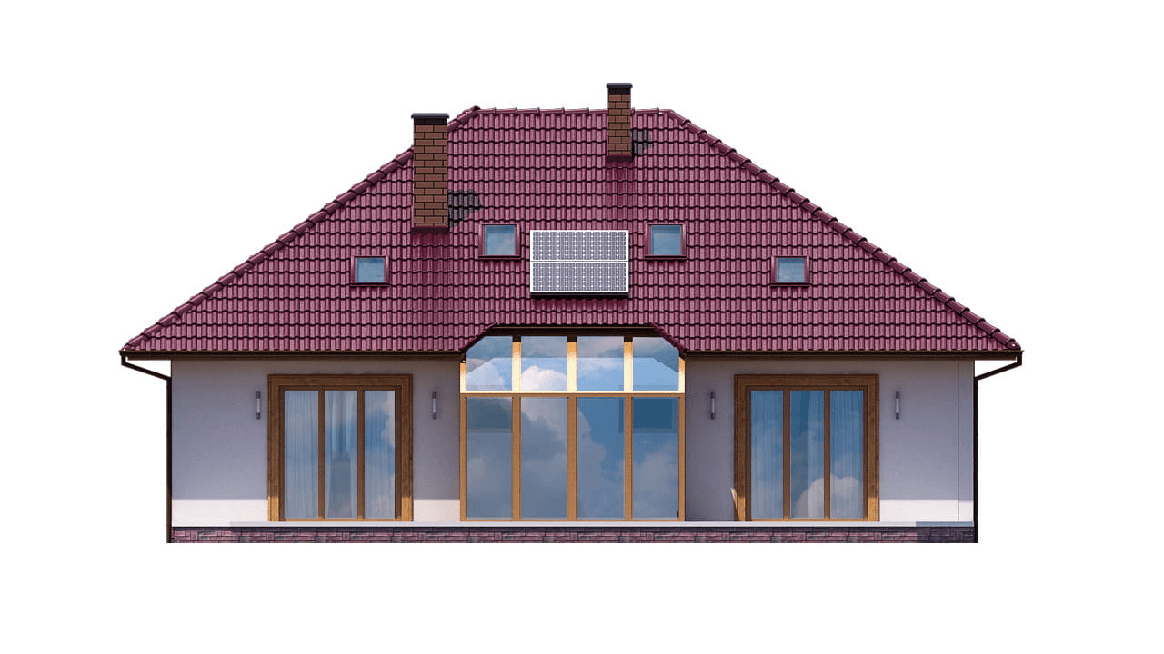Elewacja tylna domu BW-52 dwulokalowy