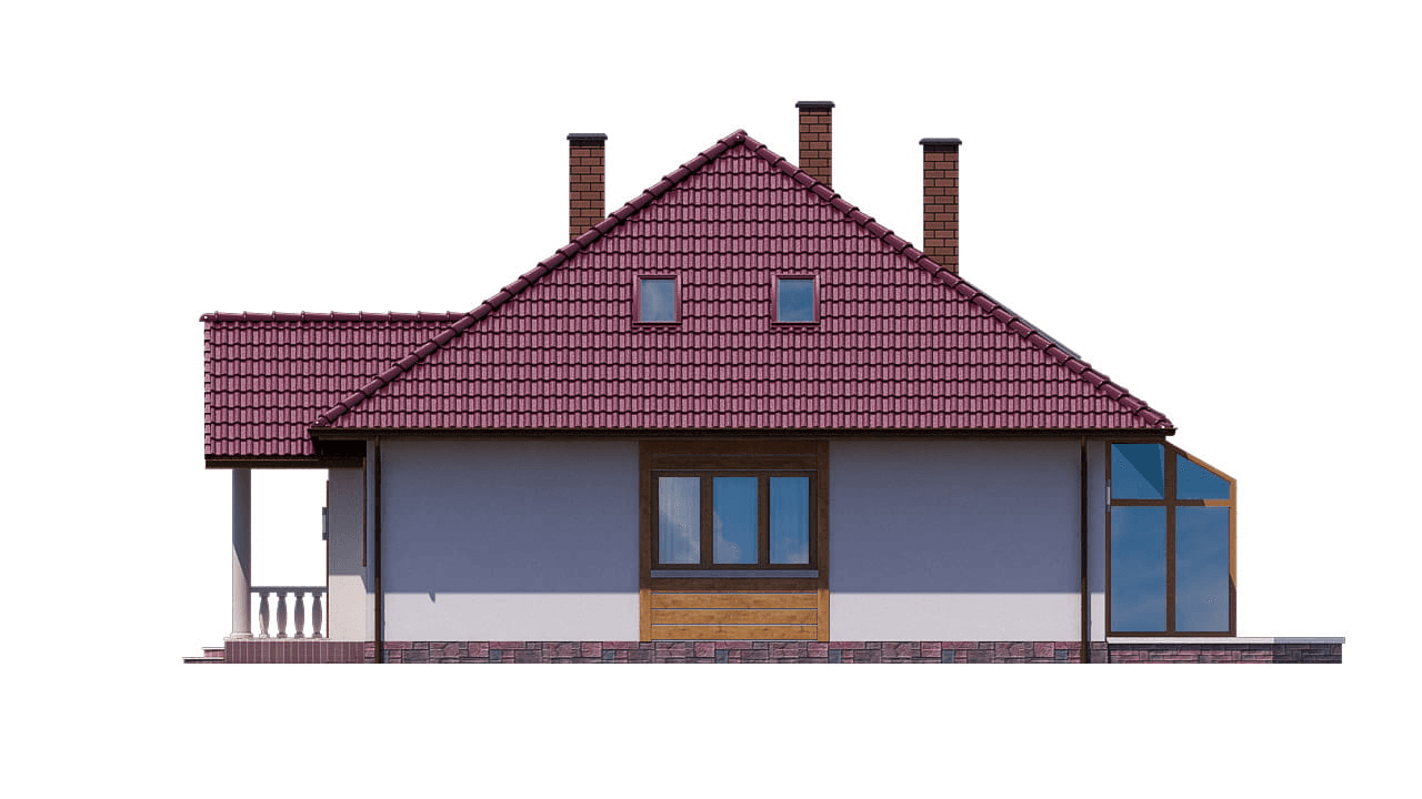 Elewacja prawa domu BW-52 dwulokalowy