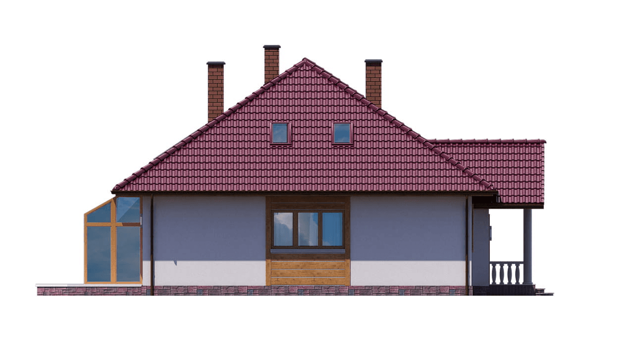 Elewacja lewa domu BW-52 dwulokalowy