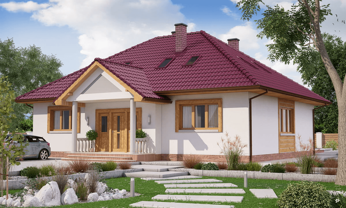 Wizualizacja domu BW-52 dwulokalowy