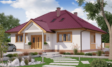 Wizualizacja domu BW-52 dwulokalowy