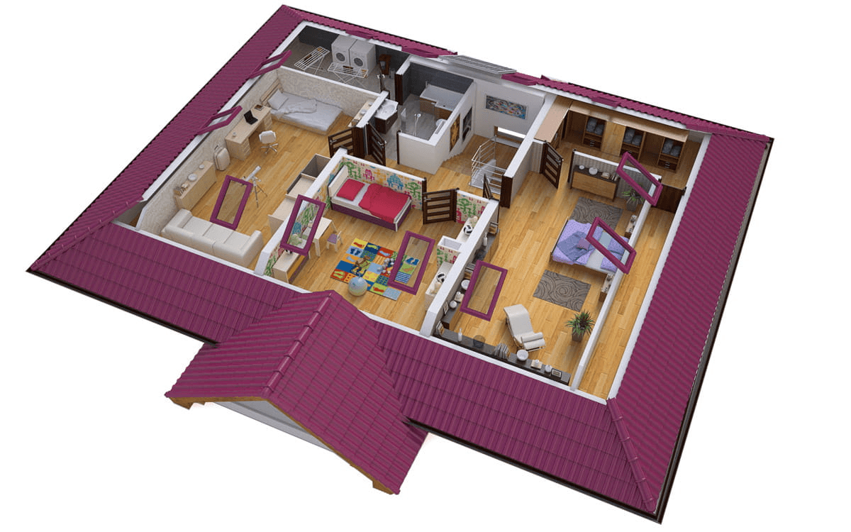 Wizualizacja domu BW-52 dwulokalowy