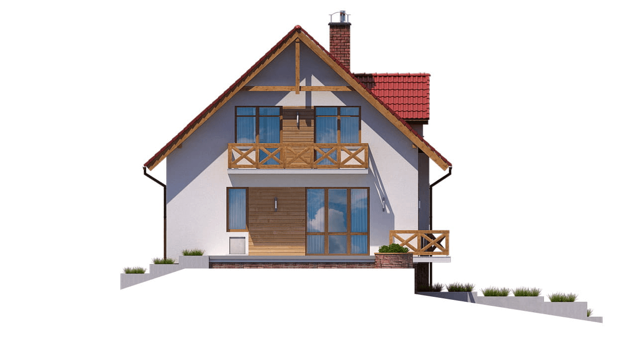 Elewacja lewa domu jednorodzinnego BW-53