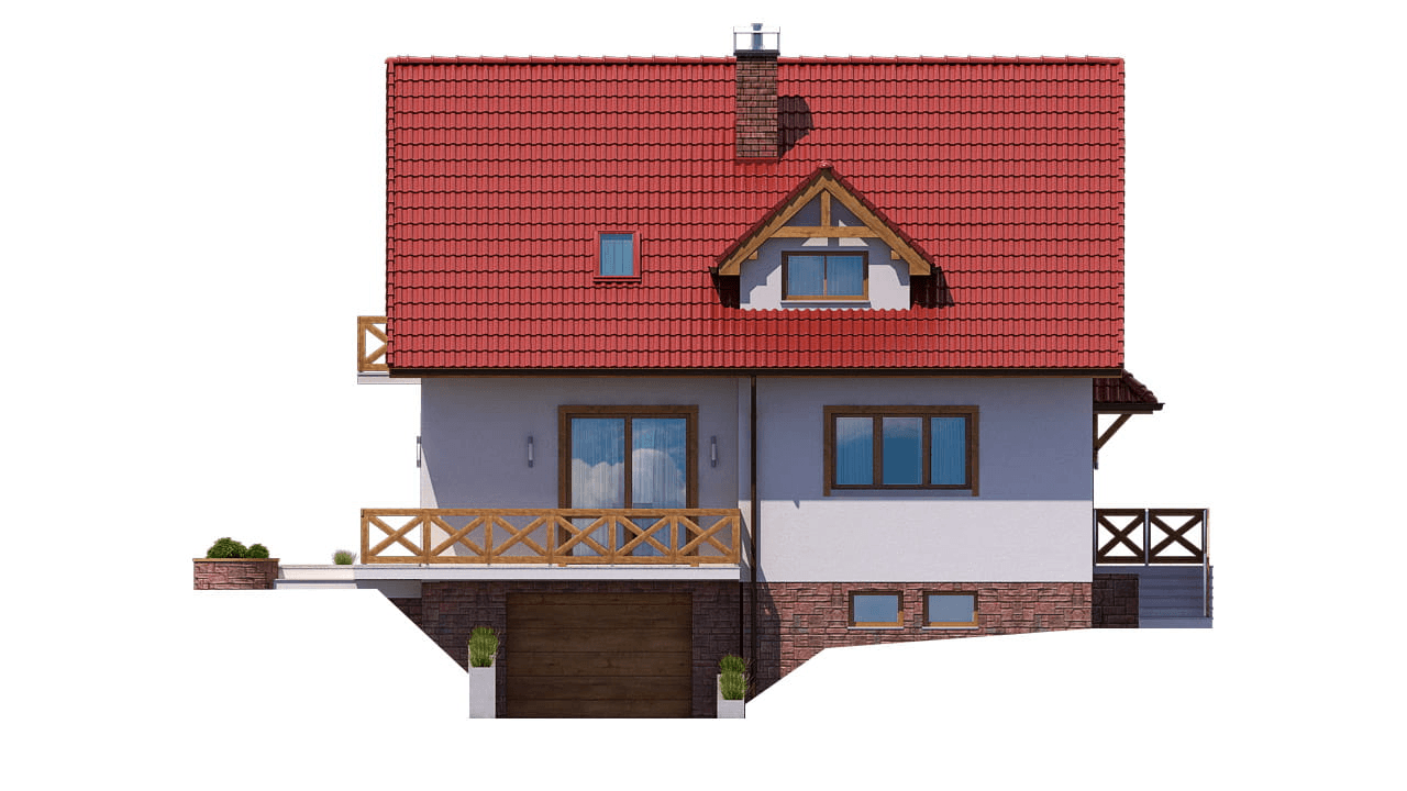 Elewacja frontowa domu jednorodzinnego BW-53