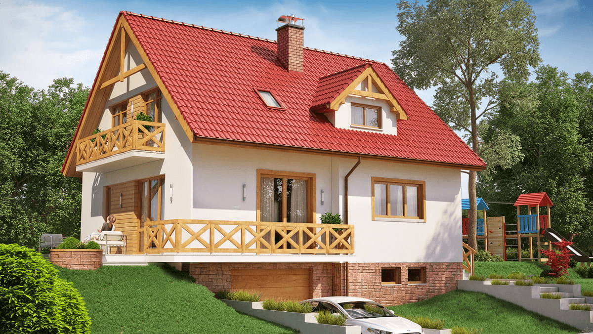 Wizualizacja domu jednorodzinnego BW-53