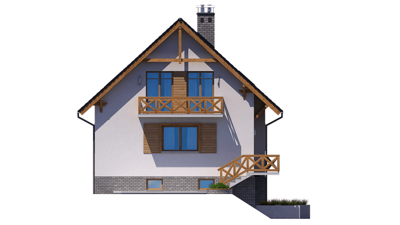 Elewacja lewa domu jednorodzinnego BW-53 wariant 1