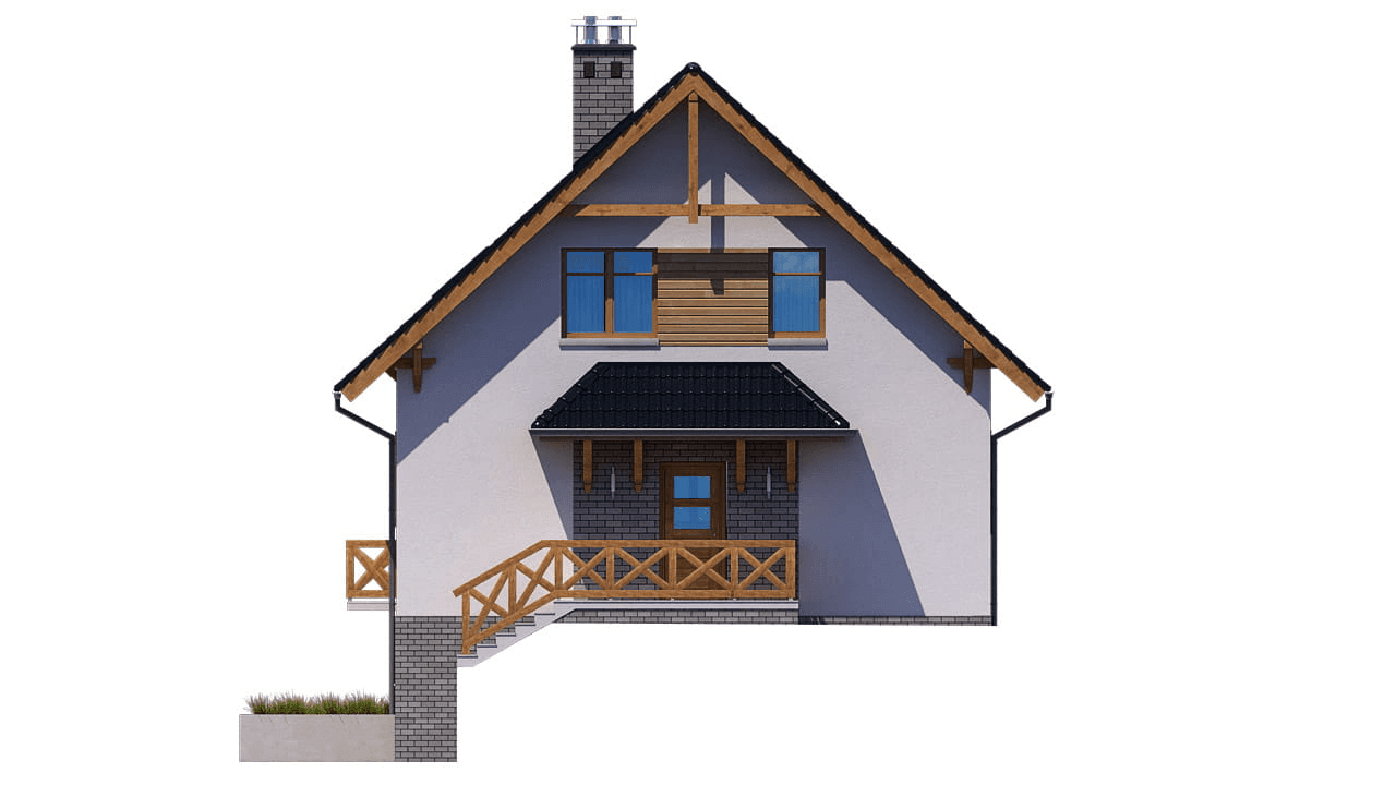 Elewacja prawa domu jednorodzinnego BW-53 wariant 1