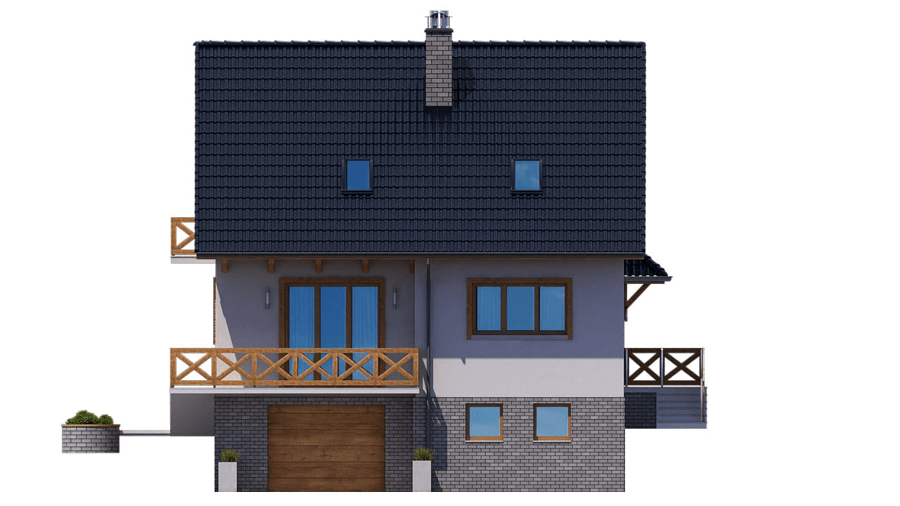 Elewacja frontowa domu jednorodzinnego BW-53 wariant 1