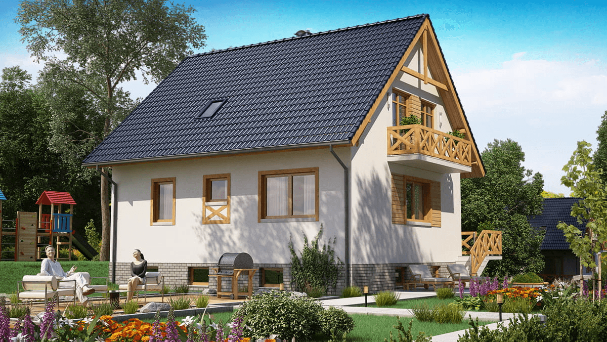 Wizualizacja domu jednorodzinnego BW-53 wariant 1