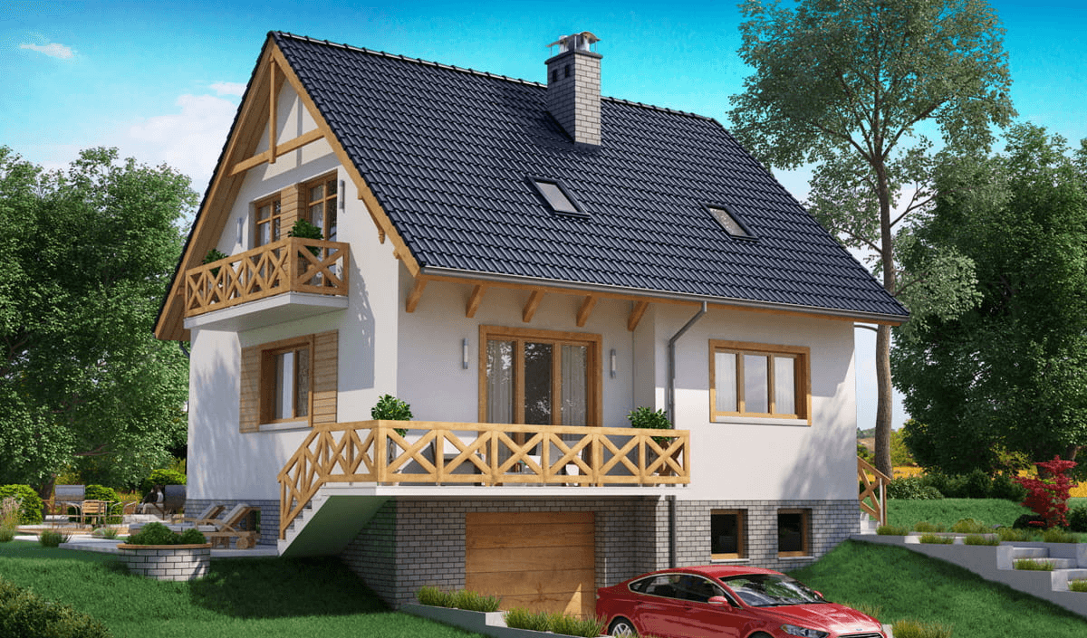 Wizualizacja domu jednorodzinnego BW-53 wariant 1