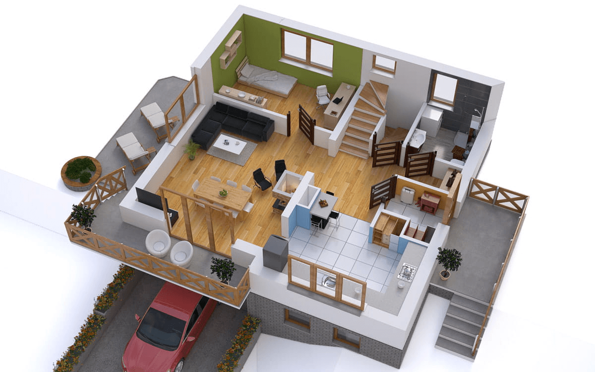 Wizualizacja domu jednorodzinnego BW-53 wariant 1