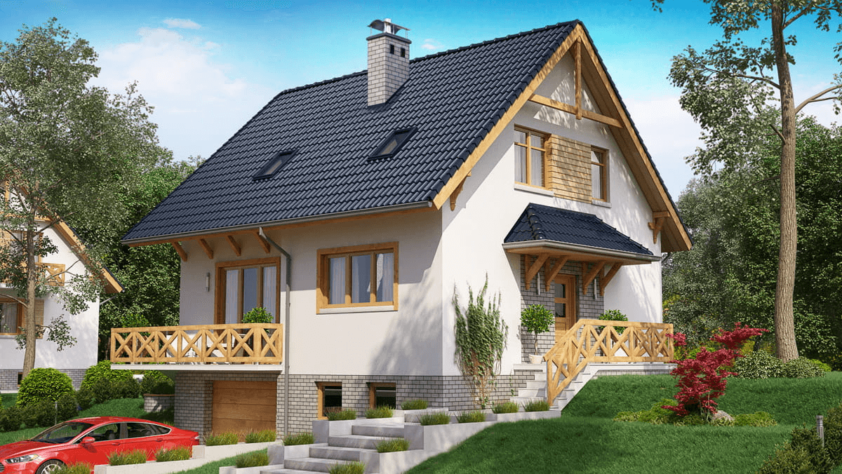 Wizualizacja domu jednorodzinnego BW-53 wariant 1