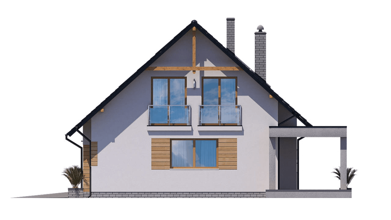 Elewacja prawa domu jednorodzinnego BW-55