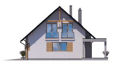 Elewacja prawa domu jednorodzinnego BW-55