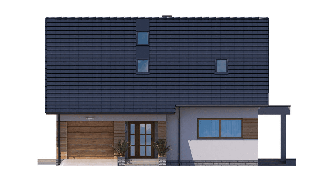 Elewacja frontowa domu jednorodzinnego BW-55