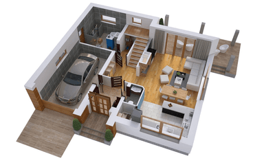 Wizualizacja domu jednorodzinnego BW-55