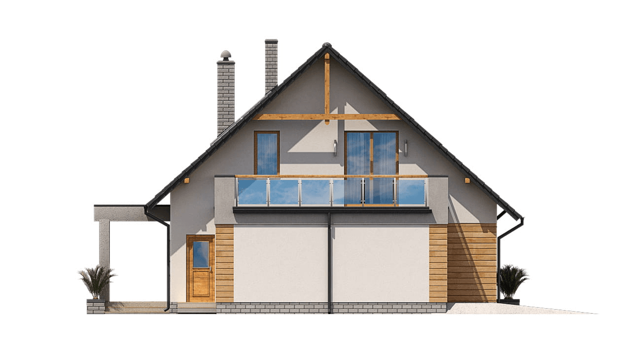 Elewacja lewa domu jednorodzinnego BW-55 wariant 1.