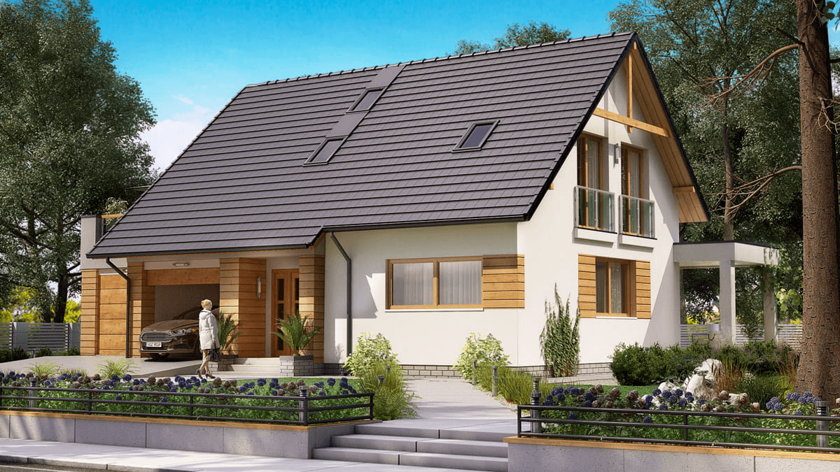 Wizualizacja domu jednorodzinnego BW-55 wariant 1.