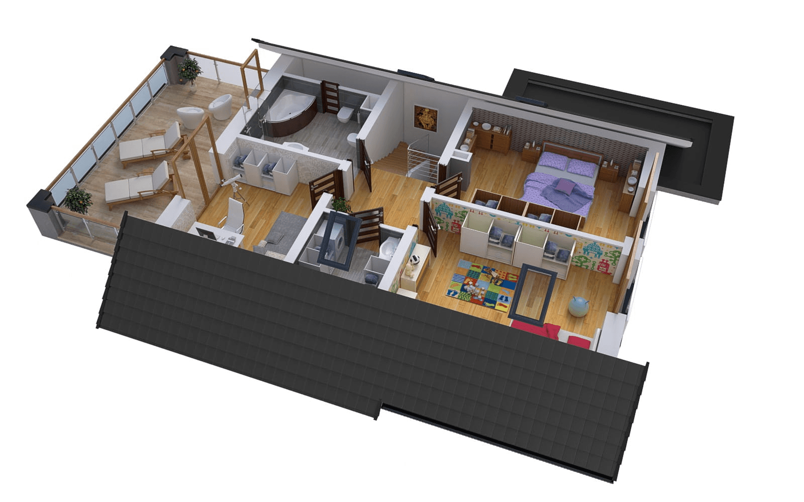 Wizualizacja domu jednorodzinnego BW-55 wariant 1.