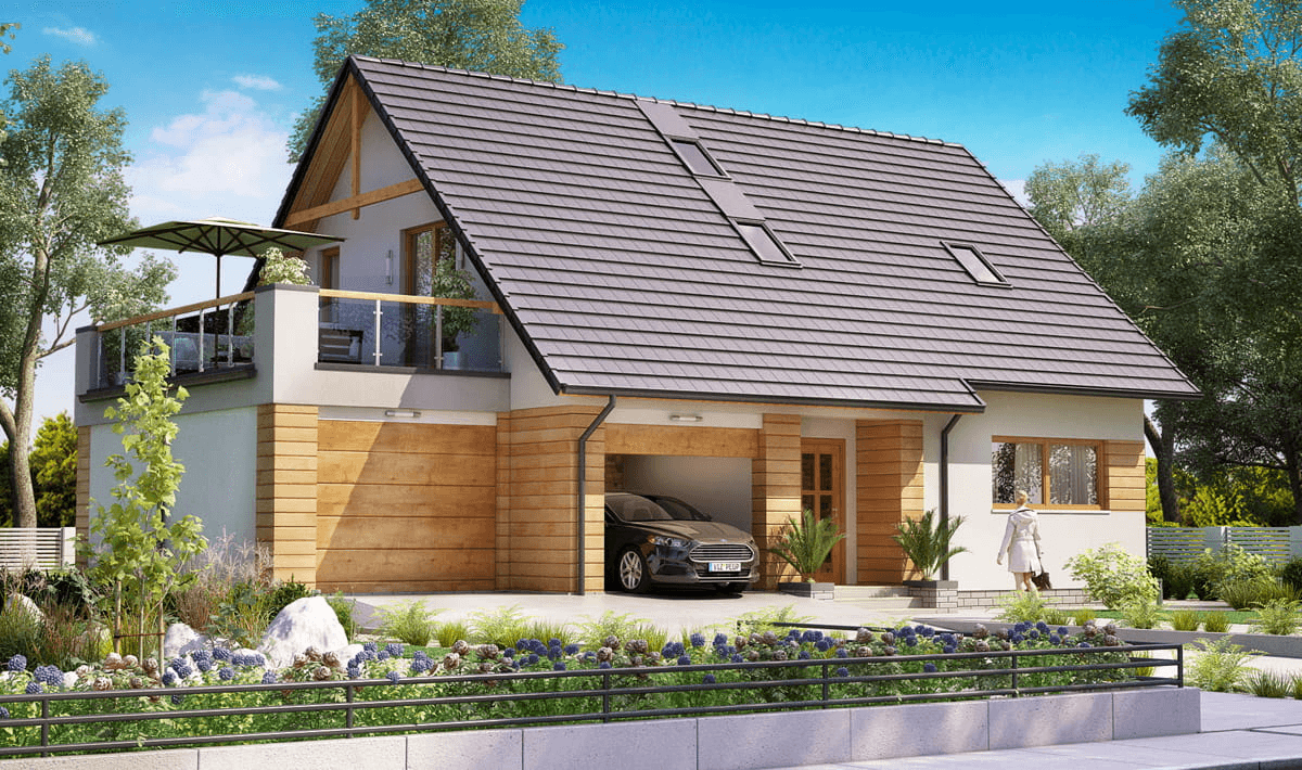Wizualizacja domu jednorodzinnego BW-55 wariant 1.