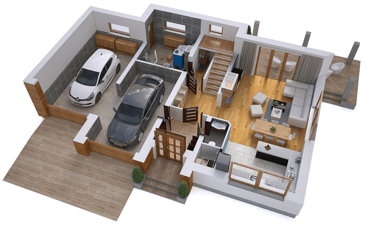 Wizualizacja domu jednorodzinnego BW-55 wariant 1.