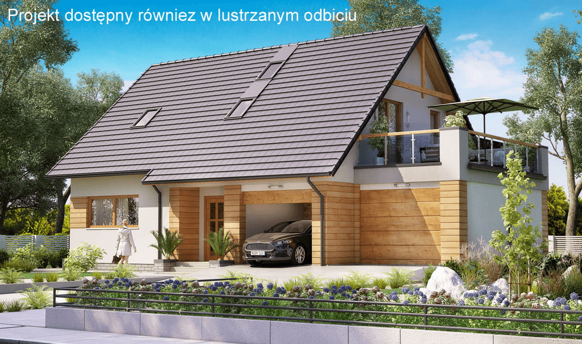 Wizualizacja domu jednorodzinnego BW-55 wariant 1.