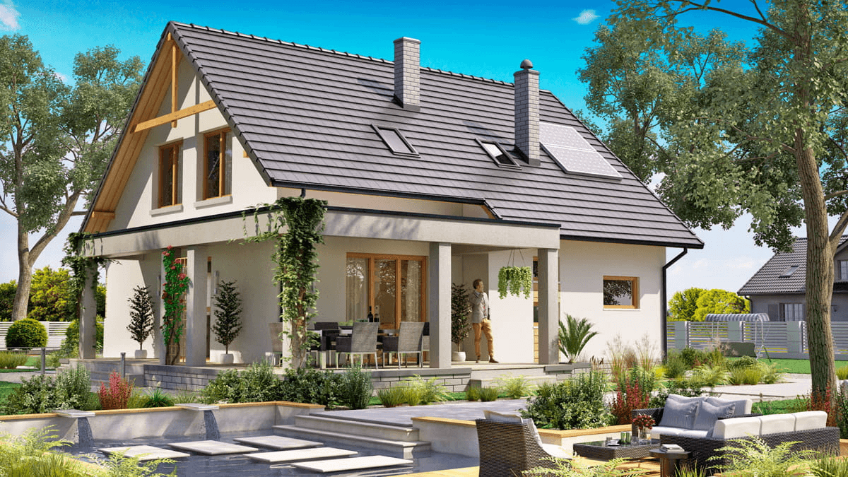 Wizualizacja domu jednorodzinnego BW-55 wariant 2.