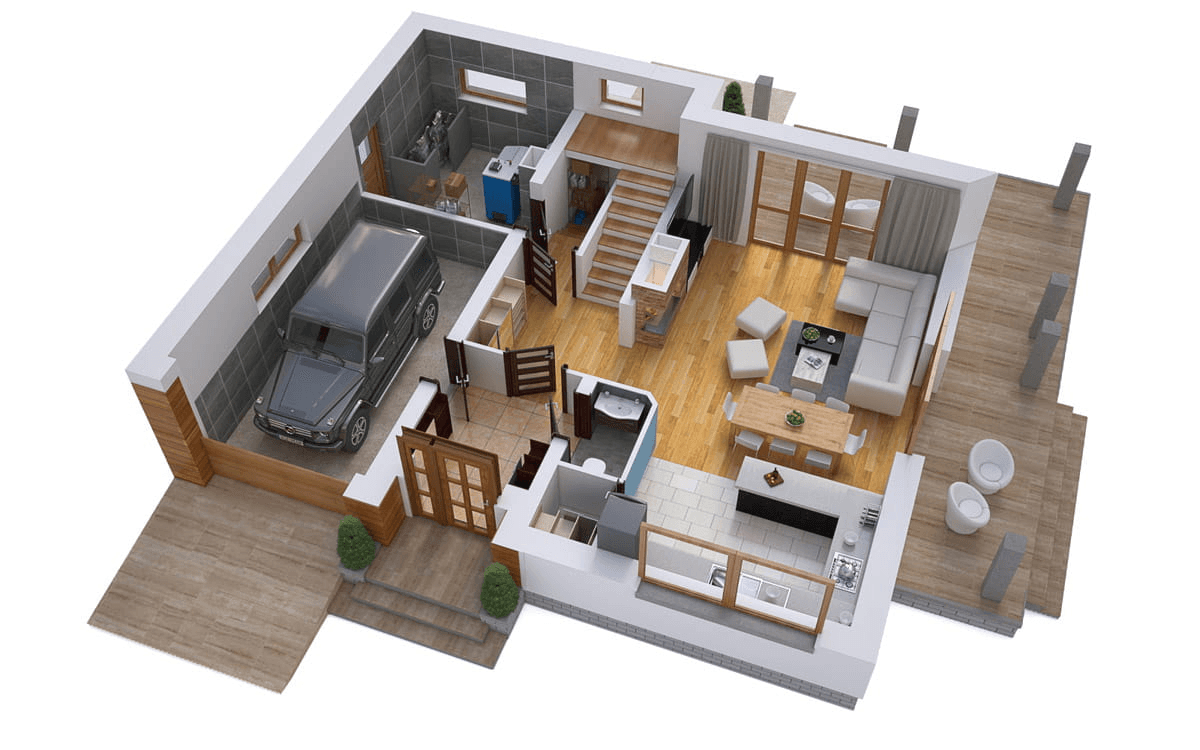 Wizualizacja domu jednorodzinnego BW-55 wariant 2.