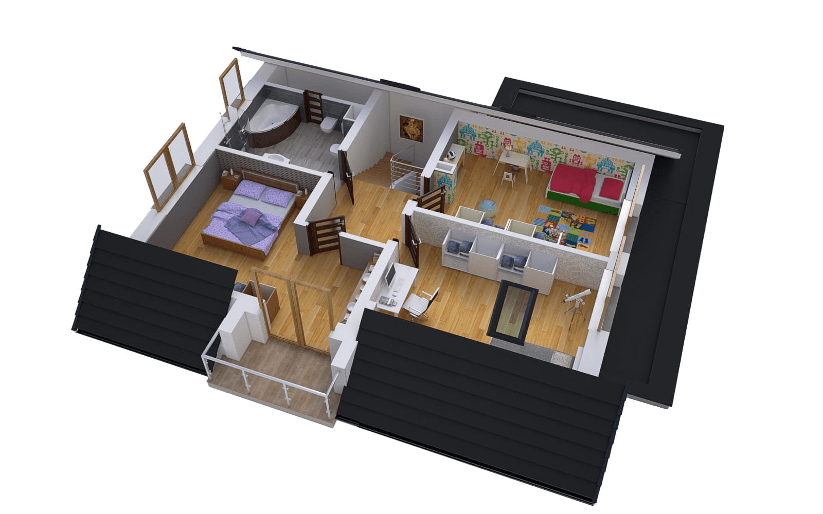 Wizualizacja domu jednorodzinnego BW-55 wariant 2.