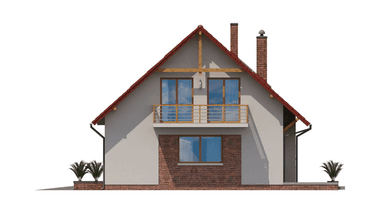 Elewacja boczna domu z poddaszem BW-55 wariant 3