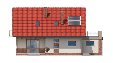 Elewacja tylna projektu domu BW-55 wariant 3