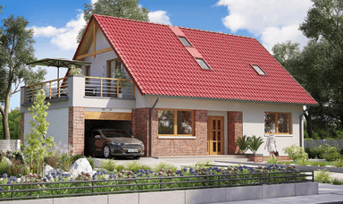 Widok na dom jednorodzinny BW-55 wariant 3